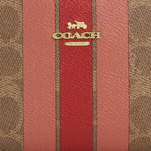 Slim Zip Wallet In Signature Canvas With Stripe